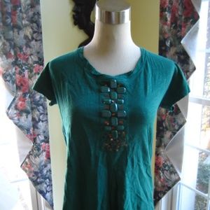 ANTHROPOLOGIE GENERRA BEADED TEE TOP BLOUSON SHIRT
